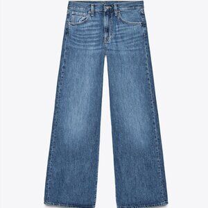 Zara Low Rise Wide Leg Dark Jeans